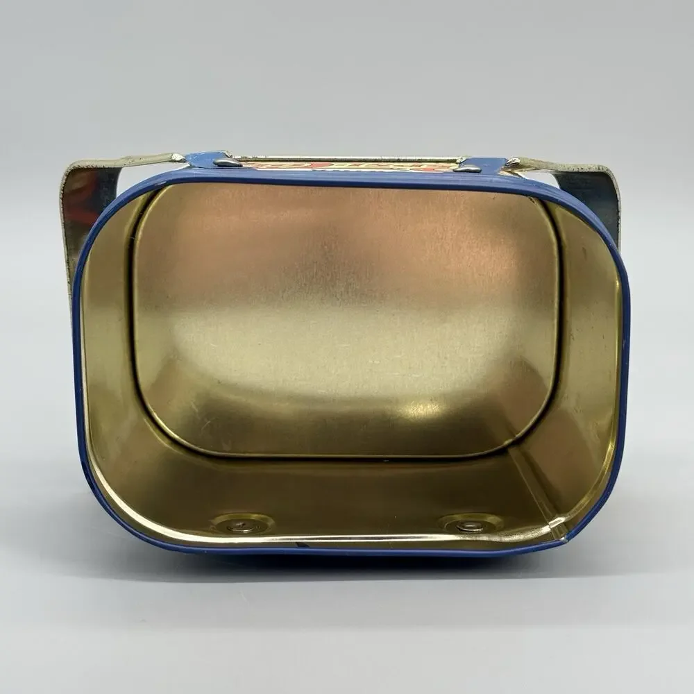 Vintage 1988 Tin Pepsi Advertisement Box W/ Handles & Lid Patina Collectible